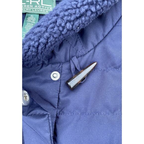 L-RL Ralph Lauren Active Full Zip Fleece Jacket Quilted Women's Blue SZ. XL - Picture 6 of 8